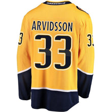 Load image into Gallery viewer, Fanatics Branded Viktor Arvidsson Nashville Predators Gold Breakaway Player Jersey