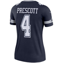 Load image into Gallery viewer, Dak Prescott #4 Dallas Cowboys Women's Navy Legend Jersey
