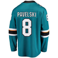 Load image into Gallery viewer, Fanatics Branded Joe Pavelski San Jose Sharks Teal Breakaway Player Jersey