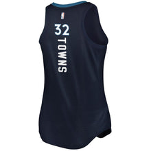 Load image into Gallery viewer, Karl-Anthony #32 Towns Minnesota Timberwolves Women's Navy Fast Break Tank