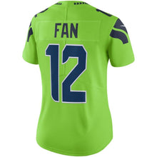 Load image into Gallery viewer, 12s Seattle Seahawks Women&#39;s Neon Green Vapor Untouchable Color Rush Limited