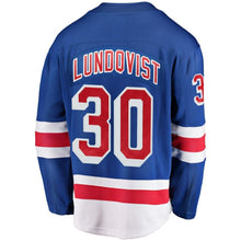Load image into Gallery viewer, Fanatics Branded Henrik Lundqvist New York Rangers Royal Breakaway Player Jersey