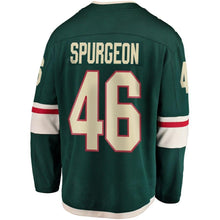 Load image into Gallery viewer, Fanatics Branded Jared Spurgeon Minnesota Wild Green Breakaway Jersey
