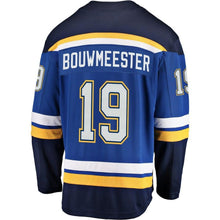 Load image into Gallery viewer, Fanatics Branded Jay Bouwmeester St. Louis Blues Blue Breakaway Player Jersey