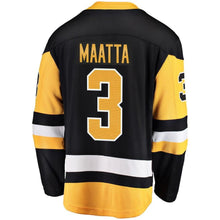 Load image into Gallery viewer, Fanatics Branded Olli Maatta Pittsburgh Penguins Black Home Breakaway Player Jersey