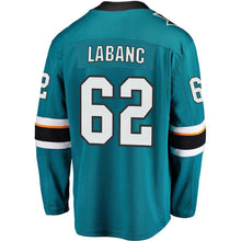 Load image into Gallery viewer, Fanatics Branded Kevin Labanc San Jose Sharks Teal Breakaway Jersey