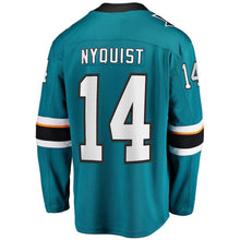 Load image into Gallery viewer, Fanatics Branded Gustav Nyquist San Jose Sharks Teal Breakaway Player Jersey