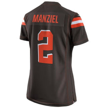 Load image into Gallery viewer, Johnny Manziel #2 Cleveland Browns Women's Brown Limited Jersey