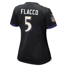 Load image into Gallery viewer, Joe Flacco #5 Baltimore Ravens Women's Black Game Jersey