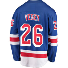 Load image into Gallery viewer, Fanatics Branded Jimmy Vesey New York Rangers Blue Home Breakaway Player Jersey
