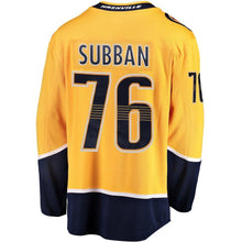 Load image into Gallery viewer, Fanatics Branded PK Subban Nashville Predators Gold Breakaway Player Jersey