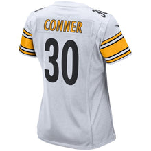 Load image into Gallery viewer, James Conner #30 Pittsburgh Steelers Women's White/Black Game Jersey