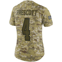 Load image into Gallery viewer, Dak Prescott #4 Dallas Cowboys Women's Camo Salute to Service Limited Jersey