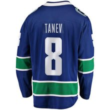 Load image into Gallery viewer, Fanatics Branded Christopher Tanev Vancouver Canucks Blue Breakaway Player Jersey
