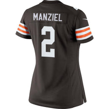Load image into Gallery viewer, Johnny Manziel #2 Cleveland Browns Historic Logo Women's Brown Limited