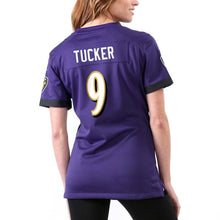 Load image into Gallery viewer, Justin Tucker #9 Baltimore Ravens Women's Purple Game Jersey