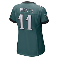 Load image into Gallery viewer, Carson Wentz #11 Philadelphia Eagles Women's Midnight Green Super Bowl LII Champions Patch Game Jersey