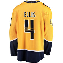 Load image into Gallery viewer, Fanatics Branded Ryan Ellis Nashville Predators Gold Breakaway Player Jersey