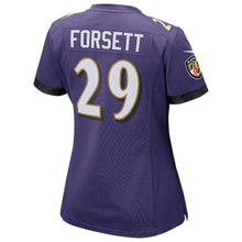 Load image into Gallery viewer, Justin Forsett #29 Baltimore Ravens Women's Purple Patch Game Jersey
