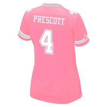 Load image into Gallery viewer, Dak Prescott #4 Dallas Cowboys Women's Pink Game Jersey