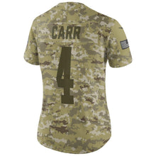 Load image into Gallery viewer, Derek Carr #4 Oakland Raiders Women's Camo Salute to Service Limited Jersey