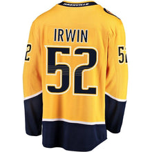 Load image into Gallery viewer, Fanatics Branded Matt Irwin Nashville Predators Gold Breakaway Player Jersey