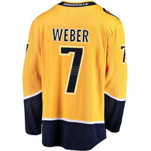 Load image into Gallery viewer, Fanatics Branded Yannick Weber Nashville Predators Gold Breakaway Player Jersey