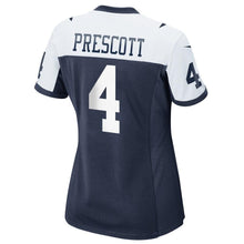 Load image into Gallery viewer, Dak Prescott #4 Dallas Cowboys Women's Navy Alternate Game Jersey