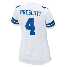 Load image into Gallery viewer, Dak Prescott #4 Dallas Cowboys Women's White Game Jersey