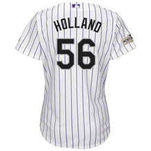 Load image into Gallery viewer, Greg Holland #56 Colorado Rockies Women's White 2017 Postseason