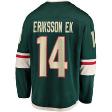 Load image into Gallery viewer, Fanatics Branded Joel Eriksson Ek Minnesota Wild Green Breakaway Jersey