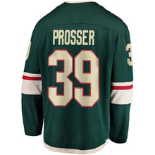 Load image into Gallery viewer, Fanatics Branded Nate Prosser Minnesota Wild Green Breakaway Jersey