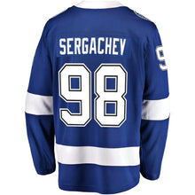 Load image into Gallery viewer, Fanatics Branded Mikhail Sergachev Tampa Bay Lightning Blue Home Breakaway Player Jersey