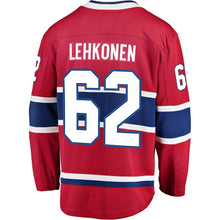 Load image into Gallery viewer, Fanatics Branded Artturi Lehkonen Montreal Canadiens Red Breakaway Player Jersey
