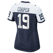 Load image into Gallery viewer, Amari Cooper #19 Dallas Cowboys Women&#39;s Navy Throwback Game Jersey