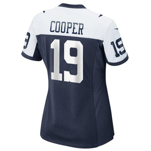 Amari Cooper #19 Dallas Cowboys Women's Navy Throwback Game Jersey