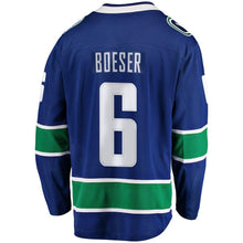 Load image into Gallery viewer, Fanatics Branded Brock Boeser Vancouver Canucks Blue Breakaway Player Jersey
