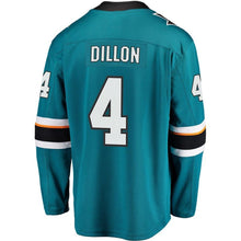 Load image into Gallery viewer, Fanatics Branded Brenden Dillon San Jose Sharks Teal Breakaway Jersey
