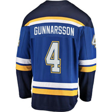 Load image into Gallery viewer, Fanatics Branded Carl Gunnarsson St. Louis Blues Blue Breakaway Player Jersey