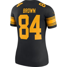 Load image into Gallery viewer, Antonio Brown #84 Pittsburgh Steelers Women&#39;s Black Color Rush Legend Jersey