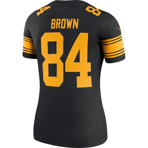 Antonio Brown #84 Pittsburgh Steelers Women's Black Color Rush Legend Jersey