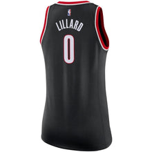 Load image into Gallery viewer, Damian Lillard #0 Portland Trail Blazers Women's Black Swingman Jersey - Icon Edition