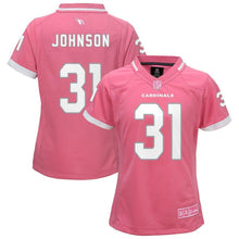 Load image into Gallery viewer, Johnson Arizona #31 Cardinals Youth Girls Pink Bubble Gum Jersey