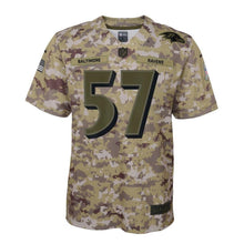 Load image into Gallery viewer, .J. Mosley #57 Baltimore Ravens Youth Camo Salute to Service Game Jersey