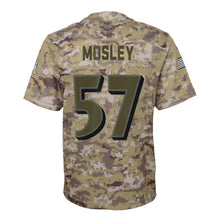 Load image into Gallery viewer, .J. Mosley #57 Baltimore Ravens Youth Camo Salute to Service Game Jersey