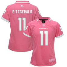 Load image into Gallery viewer, Fitzgerald Arizona #11 Cardinals Girls Youth Pink Fashion Bubble Gum Jersey