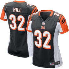 Load image into Gallery viewer, Jeremy Hill #32 Cincinnati Bengals Women's Black Game Jersey