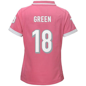 AJ Green #18 Cincinnati Bengals Girls Youth Pink Bubble Gum Jersey