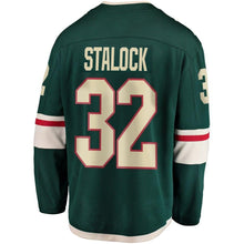 Load image into Gallery viewer, Fanatics Branded Alex Stalock Minnesota Wild Green Breakaway Jersey