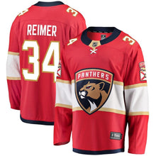 Load image into Gallery viewer, Fanatics Branded James Reimer Florida Panthers Red Breakaway Jersey